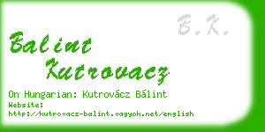 balint kutrovacz business card