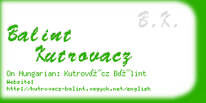 balint kutrovacz business card